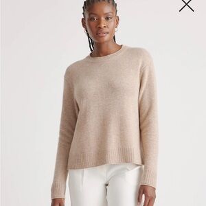 Mongolian Cashmere Boxy Crewneck Sweater in Oatmeal